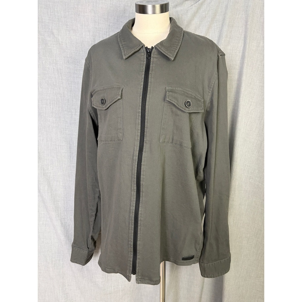 Civil Society Olive Shirt Jacket XL Soft Brushed‎ Stretch Twill Utility Layer